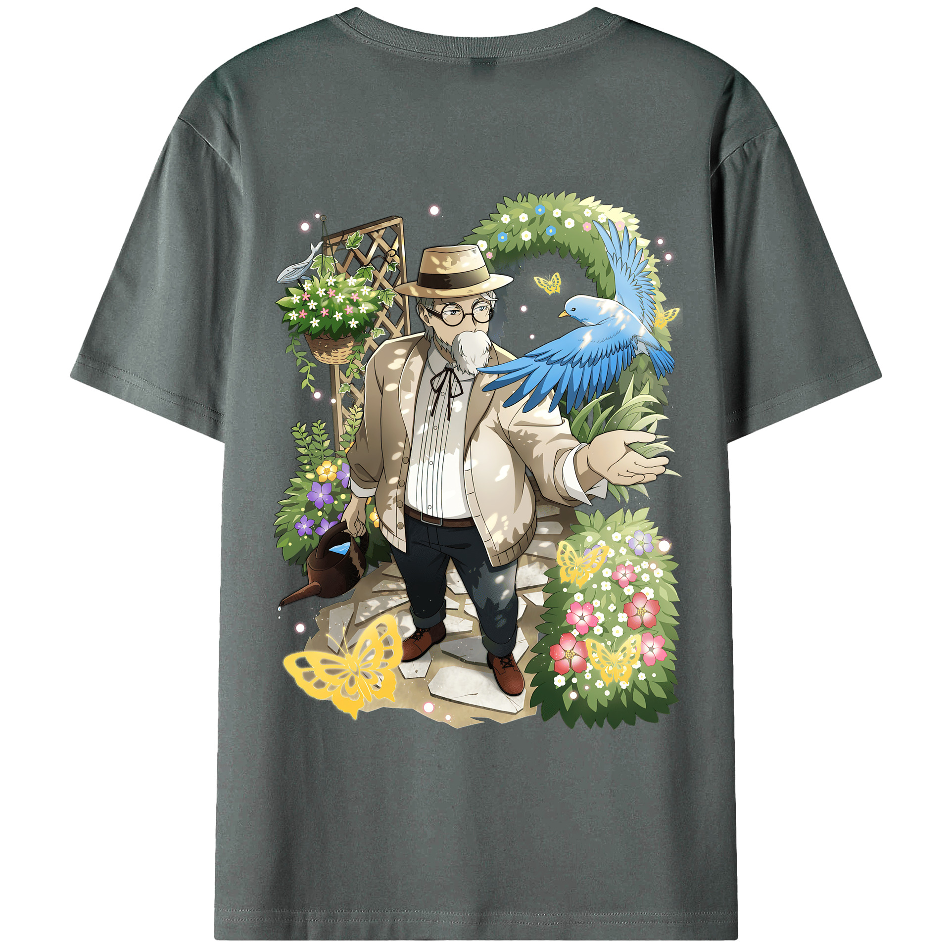 （画像用） 文豪ストレイドッグス Bungo Stray Dogs 綿100％ メンズ半袖Tシャツ（バックプリント） 通気性